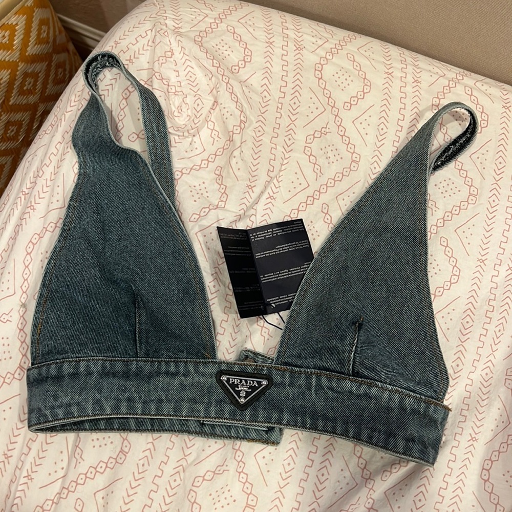 Prada style denim bralette (free shipping!)
